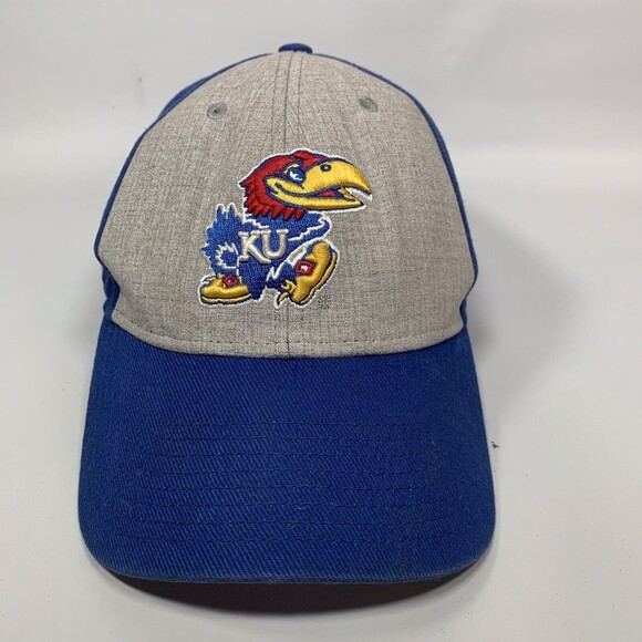 Kansas Jayhawks Fan Favorite Adjustable Hat Blue Gray - Picture 2 of 11